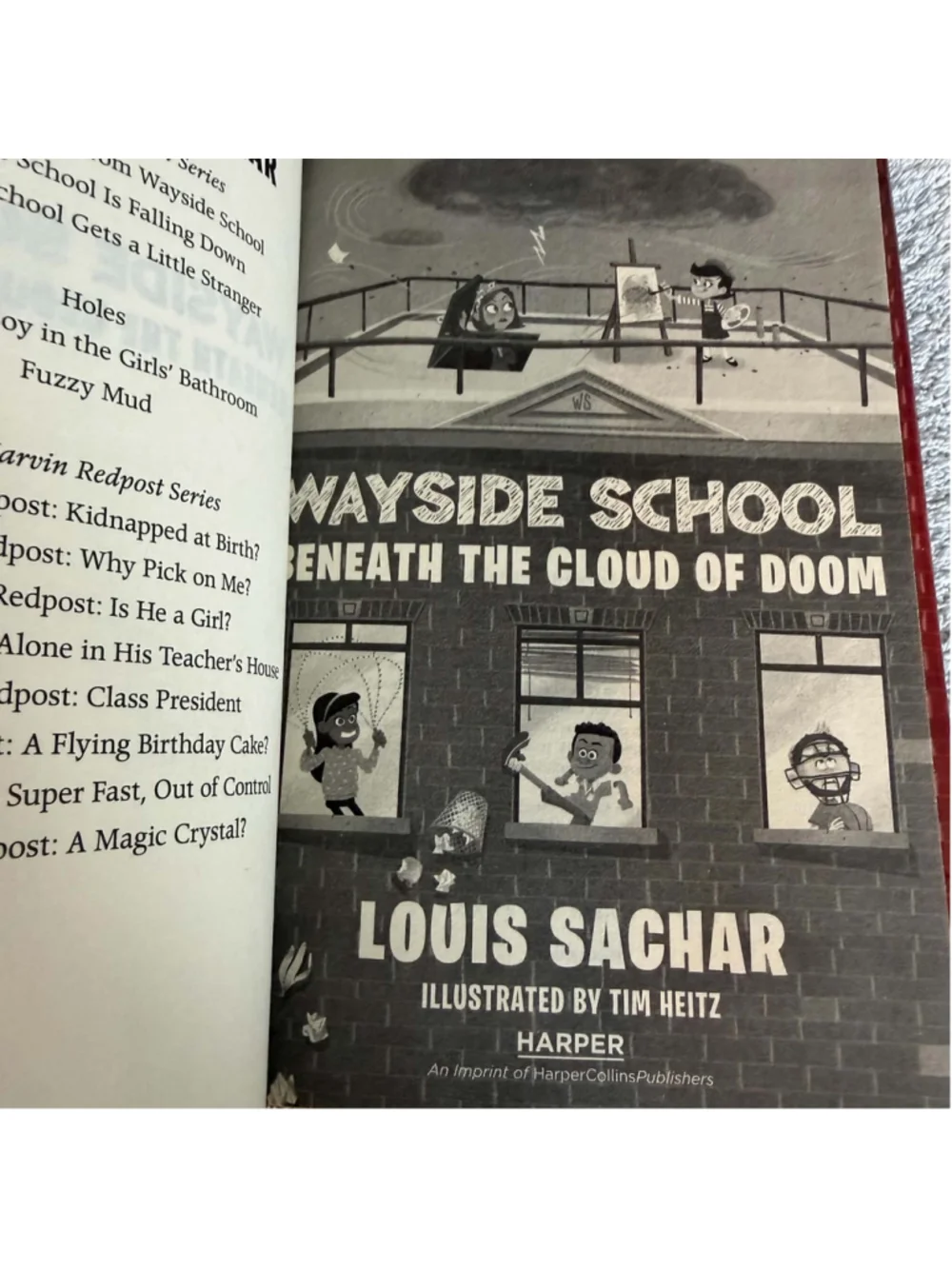 Wayside School Beneath the Cloud of Doom by Louis Sachar Hardcover Book